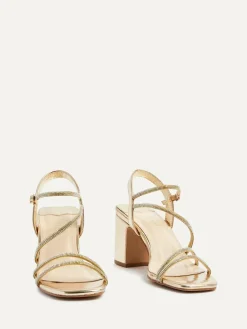 Linzi Kira Strappy Diamante Block Heeled Sandals^Women Heels