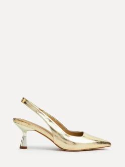 Linzi Gold Presley Stiletto Pointed Court Heels