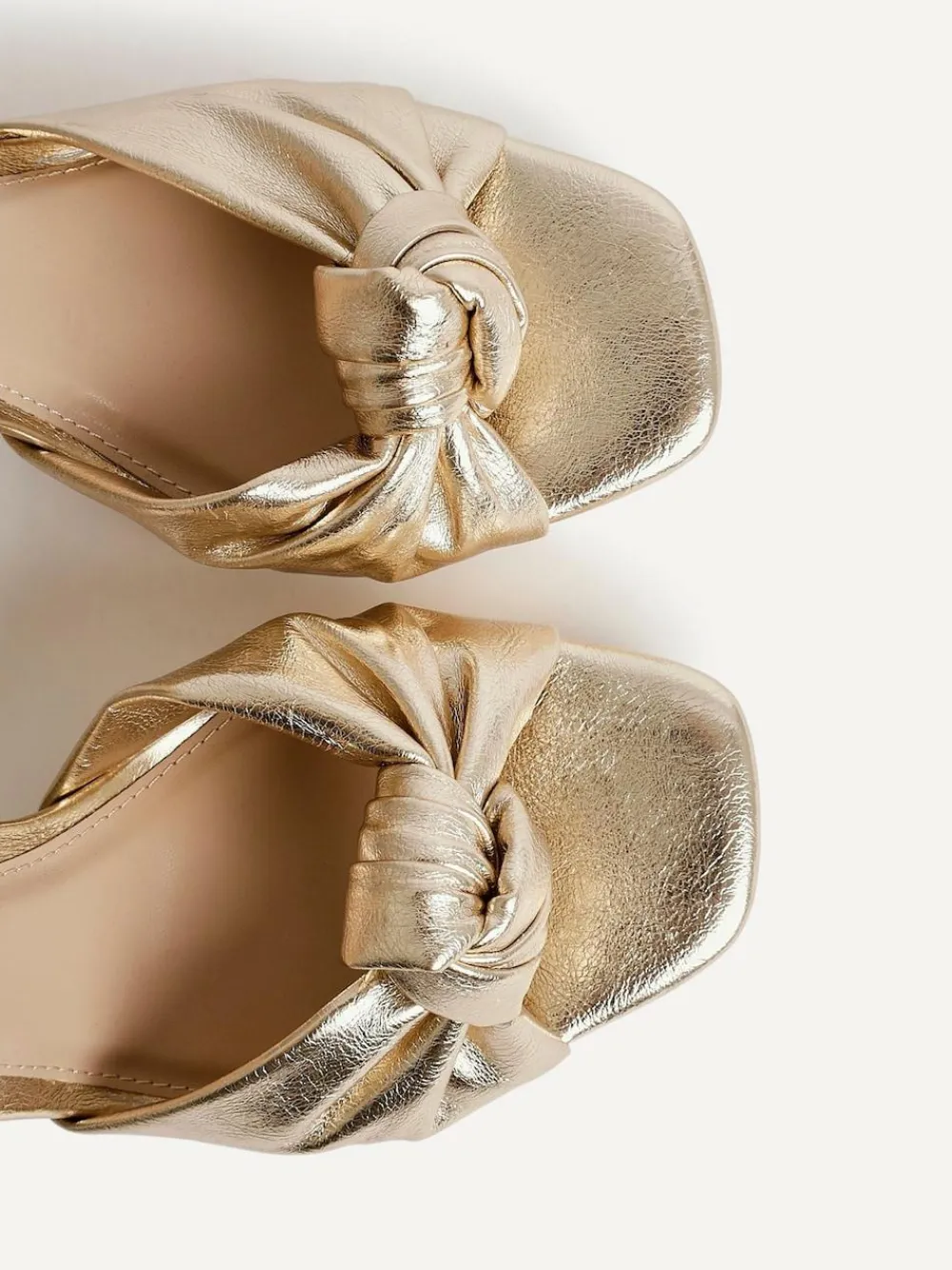 Outlet Linzi Ruba Platform Heels With Knotted Front Strap Gold