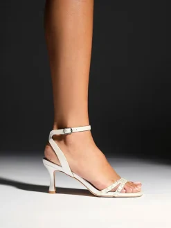 Linzi Ivory Bridal Adelaide Pearl Embellished Block Heels^Women Heels