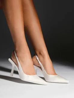 Linzi Ivory Matched Bridal Sling Back Court Heels^Women Heels