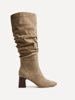 Best Linzi Alpine Ruched High Leg Boots Mocha