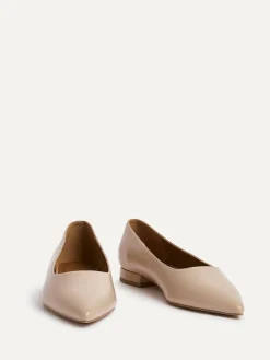 Linzi Wide Fit Compete Pointed Toe Ballet Flat Shoes Nude