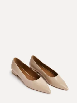 Linzi Wide Fit Compete Pointed Toe Ballet Flat Shoes Nude