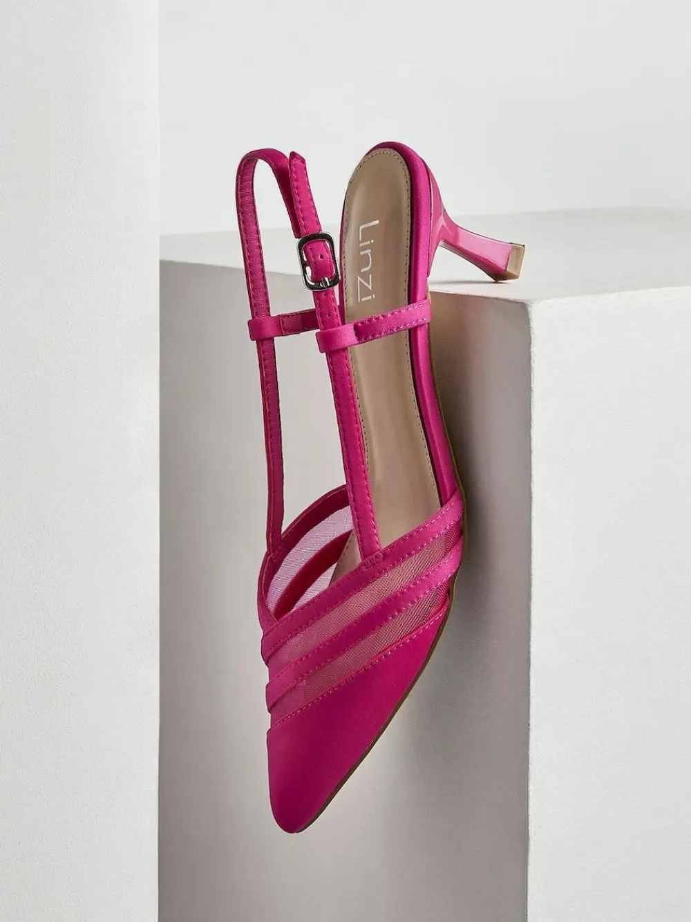 Linzi Milan Mesh Court Heels Pink