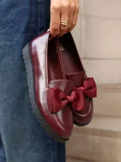 Linzi Cathy Platform Loafers with Large Bow^Women Flats