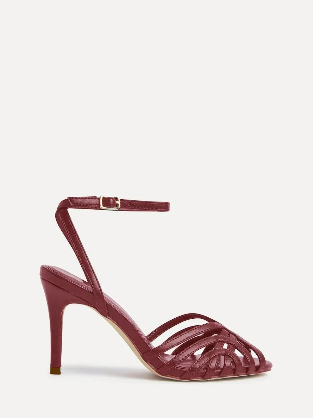 Linzi Eros Caged Stiletto Heel Sandals Red