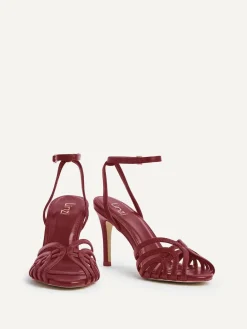 Linzi Eros Caged Stiletto Heel Sandals Red