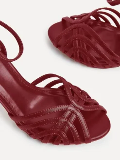 Linzi Eros Caged Stiletto Heel Sandals Red