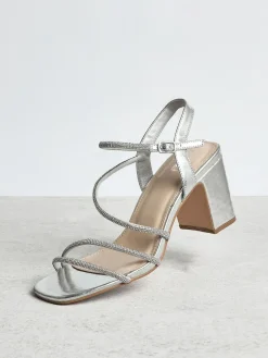Linzi Kira Strappy Diamante Block Heeled Sandals^Women Heels