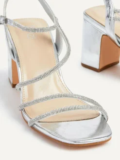 Linzi Kira Strappy Diamante Block Heeled Sandals^Women Heels