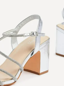 Linzi Kira Strappy Diamante Block Heeled Sandals^Women Heels