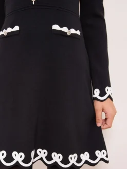 Lipsy Black Bow Tipped Knit Dress (5-16yrs)^ Dresses