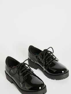 Lipsy Black Clean Lace Up Chunky Brogue School Shoes^ Shoes