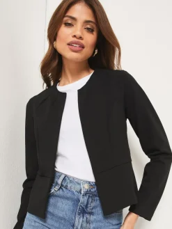 Sale Lipsy Black Cropped Collarless Blazer