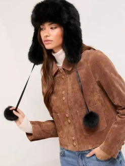 Lipsy Faux Fur Trapper Hat with Poms^Women Hats, Gloves & Scarves|Hats, Gloves & Scarves
