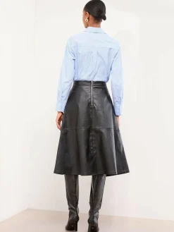 Lipsy Textured Fit and Flared Midi Skirt^Women Skirts