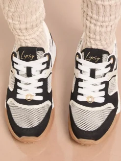 Clearance Lipsy Lace Up Chunky Runner Sports Trainers Black