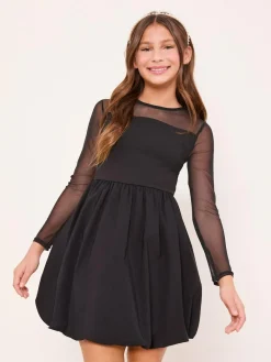 Lipsy Black Mesh 2-In-1 Puff Hem Dress (5-16yrs)^ Dresses