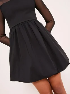 Lipsy Black Mesh 2-In-1 Puff Hem Dress (5-16yrs)^ Dresses