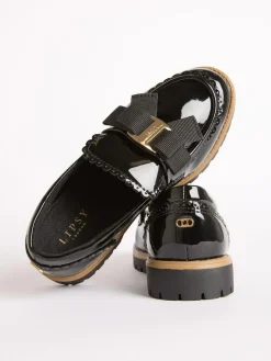 Online Lipsy Black Patent Bow Detail Loafer School Shoes