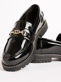 Online Lipsy Black Patent Snaffle Detail School Loafer Shoes