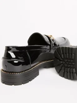 Online Lipsy Black Patent Snaffle Detail School Loafer Shoes