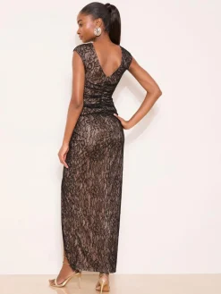 Best Lipsy Black Petite Lace Inset Maxi Dress