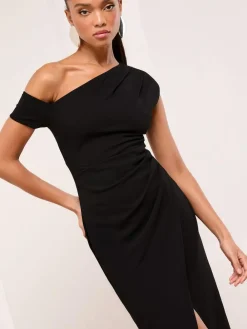 Lipsy Petite Off The Shoulder Gathered Waist Midi Dress^Women Occasion Dresses|Midi Dresses