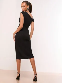 Lipsy Petite Off The Shoulder Gathered Waist Midi Dress^Women Occasion Dresses|Midi Dresses