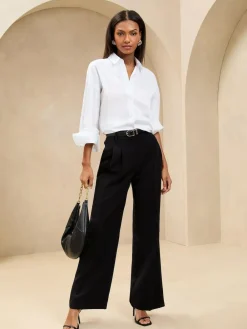 Outlet Lipsy Premium Wide Leg Trousers Black