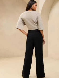 Outlet Lipsy Premium Wide Leg Trousers Black