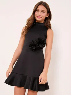 Lipsy Black Scuba Corsage Dress (5-16yrs)^ Dresses