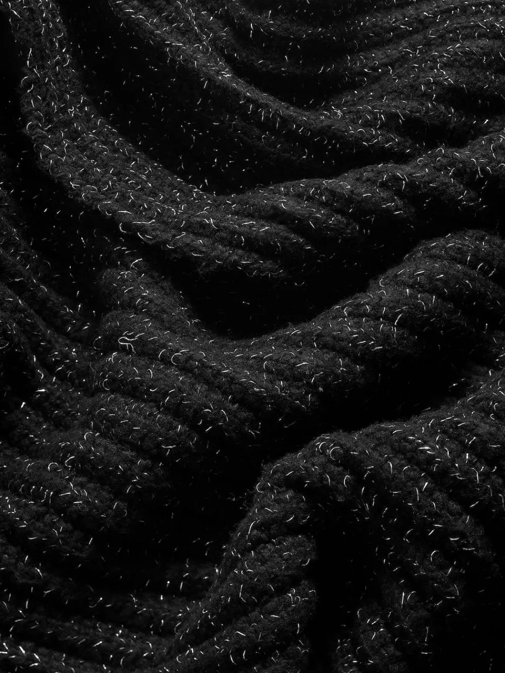 Clearance Lipsy Shimmer Ribbed Scarf Black