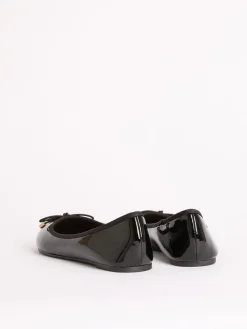 Outlet Lipsy Black Standard Fit (F) Patent Slip On Ballerina School Shoes