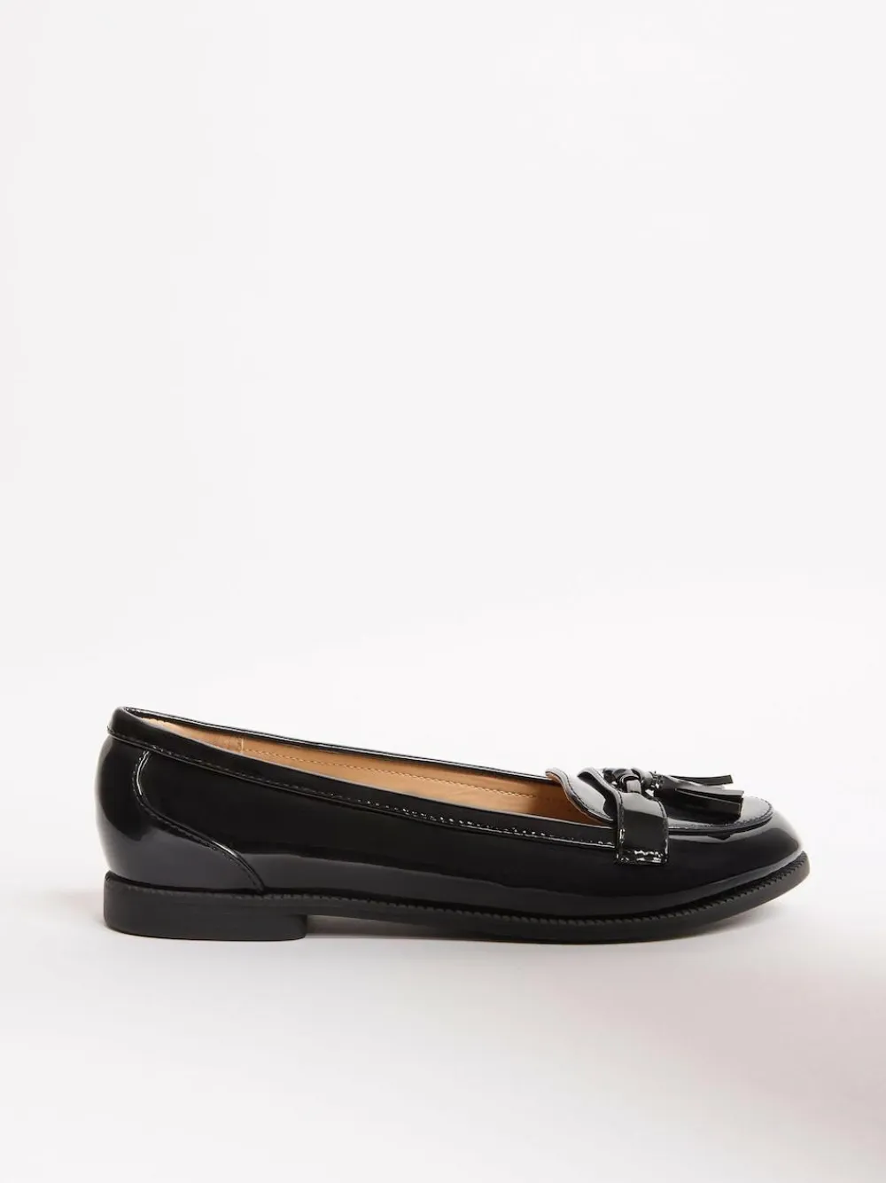 Discount Lipsy Black Standard Fit Patent Flat Tassel Loafers