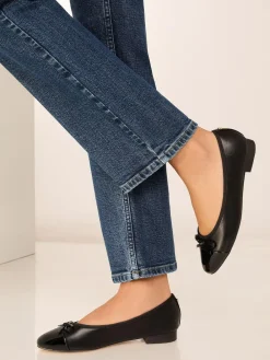 Outlet Lipsy Standard Fit Patent Toecap Ballerinas Black