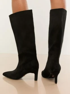 Lipsy Standard fit Faux Leather Knee High Low Kitten Heel Boots^Women Boots & Wellies|Boots