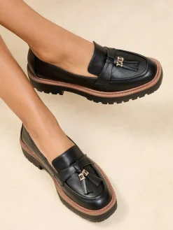 Lipsy Standard Fit Chunky Snaffle Trim Detail Faux Leather Loafers^Women Flats