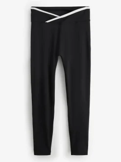 Best Lipsy Black Tipped Cross-Over Waist Leggings