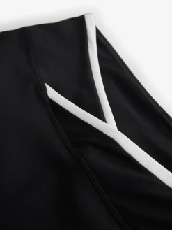 Best Lipsy Black Tipped Cross-Over Waist Leggings