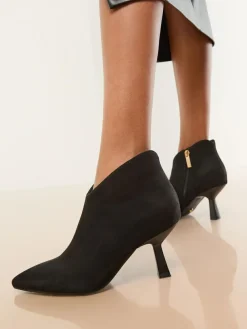 Lipsy Black Wide Fit Faux Suede Low Heel Ankle Kitten Heels^Women Wide Fit & Extra Wide Fit