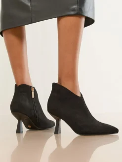 Lipsy Black Wide Fit Faux Suede Low Heel Ankle Kitten Heels^Women Wide Fit & Extra Wide Fit