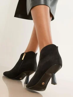 Lipsy Black Wide Fit Faux Suede Low Heel Ankle Kitten Heels^Women Wide Fit & Extra Wide Fit