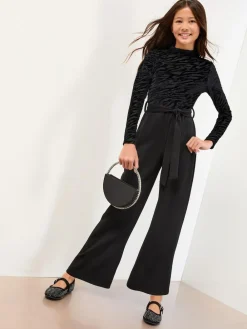 Discount Lipsy Black Zebra Devore Jumpsuit (5-16yrs)