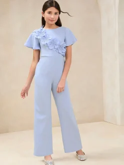 Hot Lipsy Blue 3D Corsage Jumpsuit (5-16yrs)