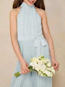 Clearance Lipsy Blue Halter Embellished Occasion Jumpsuit (5-16yrs)