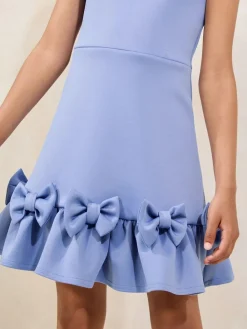 Lipsy Blue Scuba Bow Halter Dress (5-16yrs)^ Occasionwear