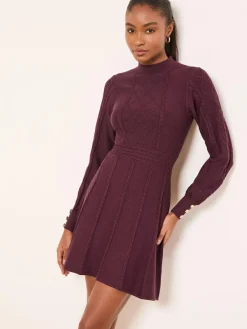 Lipsy Mini Diamond Knitted Long Sleeve Dress^Women Dresses