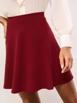 Discount Lipsy Skater Skirt Burgundy Red